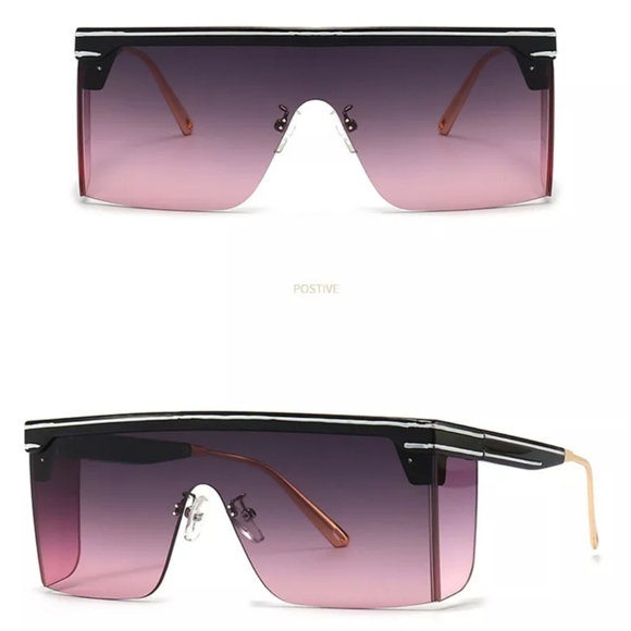 LUXURY DESIGNER OVERSIZED SUNGLASSES TWO TONE - Picture 1 of 3